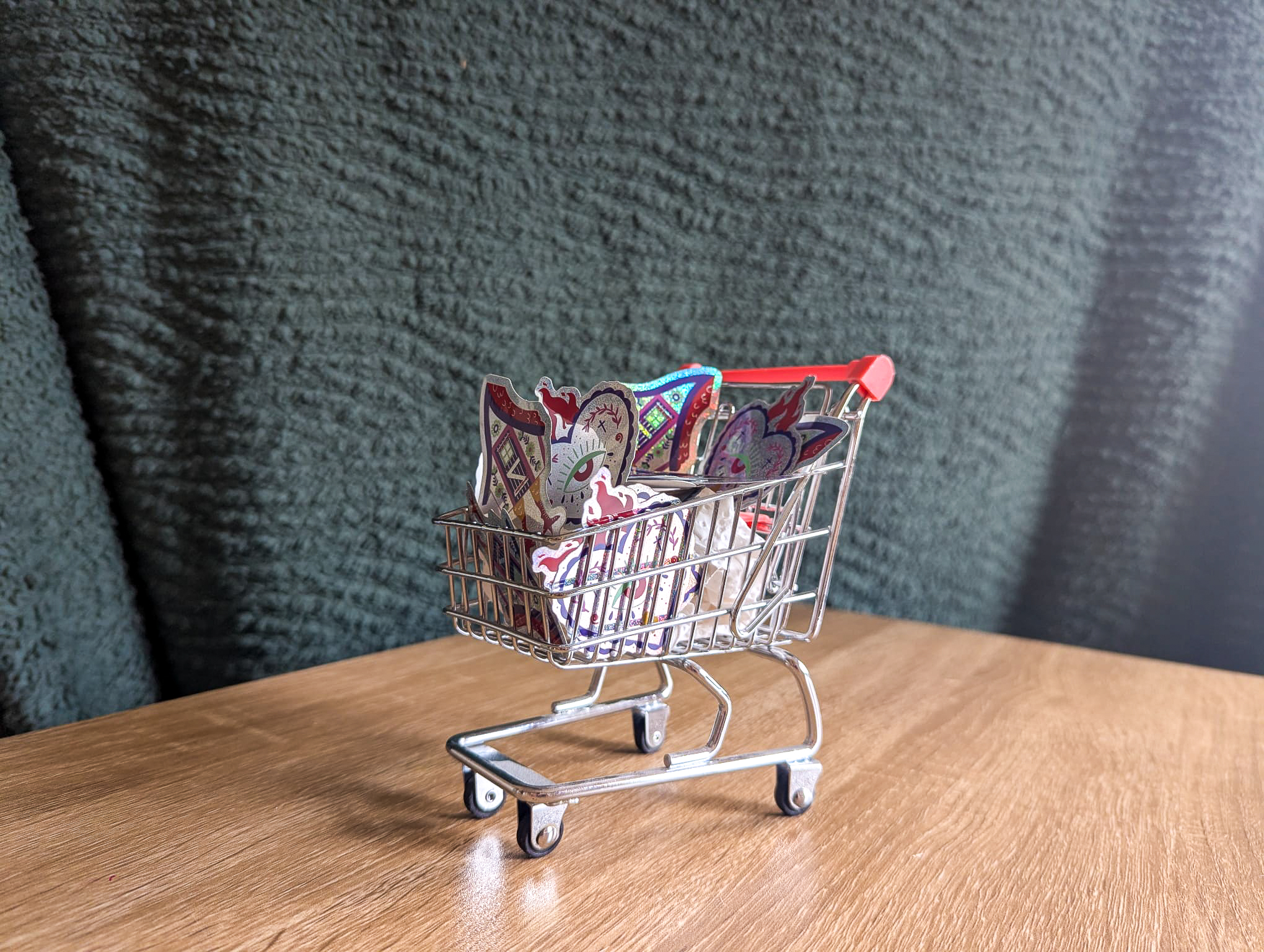 Mini-caddie plein de stickers pailletés holographiques